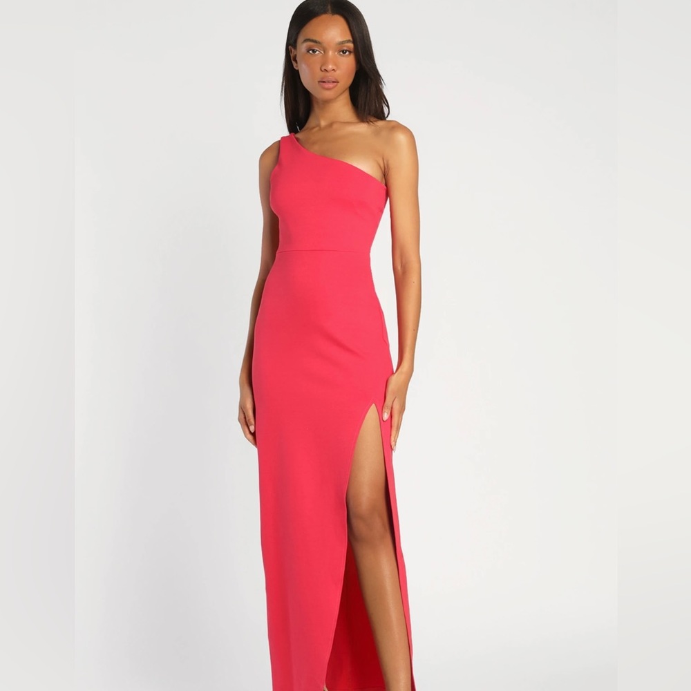 Good Times Only Hot Pink One-Shoulder Dress